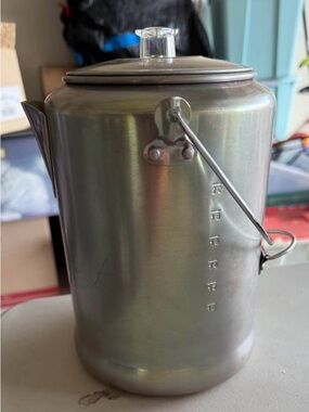 Stainless Steel Camping Kettle with Clear Lid - Silver